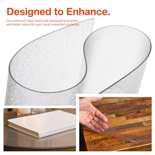 Clear Table Protector, USA Made, Safe, 12 x 20 Inch, 2mm Thick Pebble Textured Vinyl, Clear Desk Pad Mat for Writing Desk, Desk Blotter for Office Table - view 5