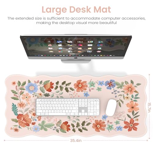 Cute Desk Pad for Desktop Setup, Large Keyboard Mat(Light Pink) - view 2