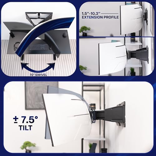 Black Telescoping Ultrawide Wall Mount, Up to 49" Screens, Mount-VWLP2 - view 6