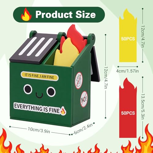 Dumpster Fire Pencil Holder with 100 PCS Flame Sticky Notes - view 2