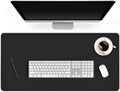 24 X 36 Inch Multifunctional Office Felt Desk Pad Desk Cover Leather Mat Blotters Table Protector on Top of Desks Large Laptop Computer Gaming Keyboard Mouse Pad Organizer for Women Waterproof Black