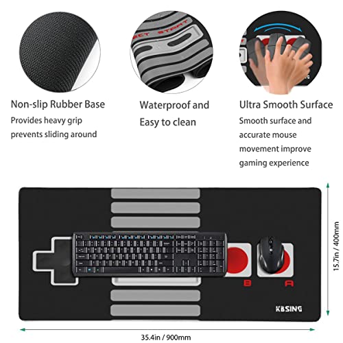 Gaming Mouse Pad - Extended Keyboard Mouse Pad Mat, Large PC Laptop Game Mouse Mat Huge Desk Pad with Stitched Edges, Anti-Slip Rubber Base Mousepad, 35.5"x15.4"x0.1" (MPX-02) - view 3