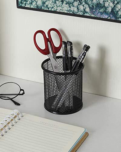 Pencil Holder for Desk, 2 Pack Metal Pen Organizer, Mesh Pencil Cup Organizer for Home, Office, Classroom, School, Black - view 5