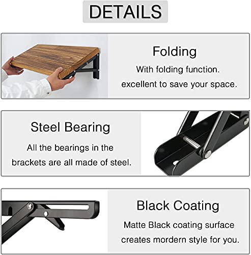 Folding Shelf Brackets 24 inch 2Pcs Heavy Duty Collapsible Shelf Bracket - view 3