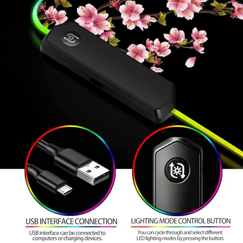 RGB Japanese Cherry Blossom Gaming Desk Mat, Sakura XL Mouse Pad - view 4