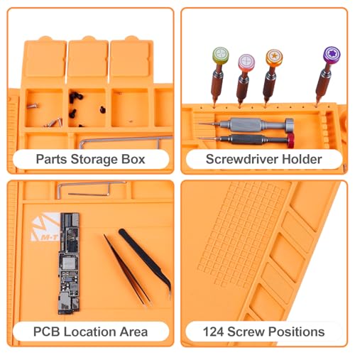 17.7x11.8 in Silicone Soldering Mat, Heat Resistant 932°F, Anti-Static Repair Mat,Magnetic Screw Tray,Scale Ruler,BGA,Phone Watch Laptop PCB,Workbench - view 4