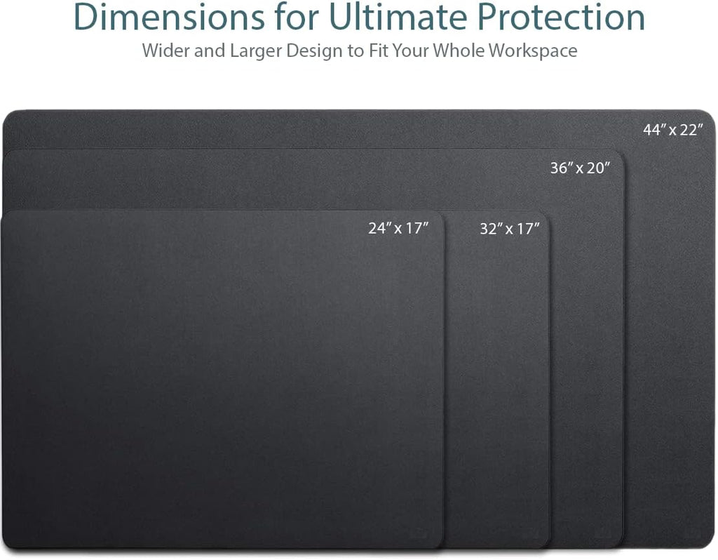 Leather Desk Pad 36" x 20", Office Desk Mat Waterproof Black - Premium Quality - Smooth Mouse Writing Surface - Maximum Protection Dual-Sided Pu Leather Blotter for Desk Office/Home - view 2