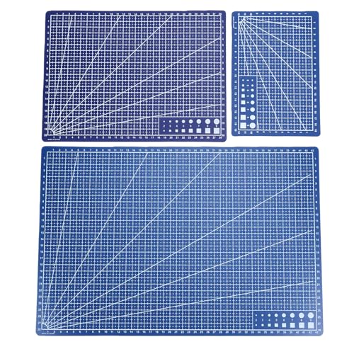 3Pcs PVC Cutting Mat Set Non Slip Blue Craft Board - view 6