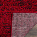 Adirondack Collection 6' Square Red/Black ADR117F Modern Abstract Non-Shedding Living Room Bedroom Dining Home Office Area Rug