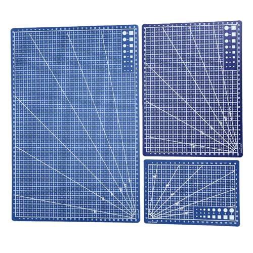 3Pcs PVC Cutting Mat Set Non Slip Blue Craft Board - view 3