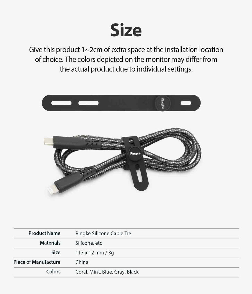 Silicone Cable Ties [Reusable Cable Management] Flexible Cord Organizer, Adjustable Length Long-lasting Durable Cable Clips - 15 Pack - view 7