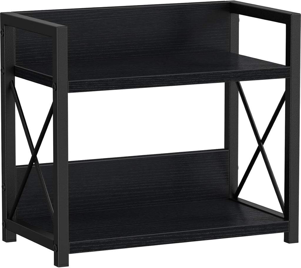 Countertop Organizer, 2 Tier Coffee Station Organizer for Desktop, Wood Counter Shelf Spice Rack for Kitchen (Black, M) - view 7