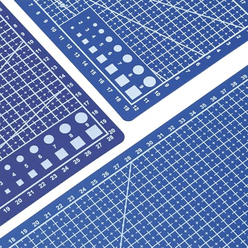 3Pcs PVC Cutting Mat Set Non Slip Blue Craft Board - view 7