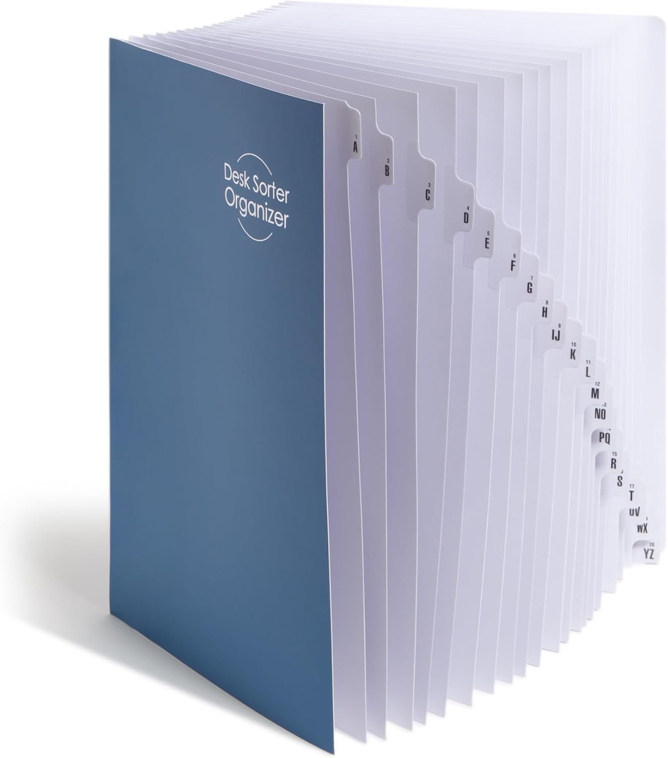Expandable Office Desk File Sorter, Office Supplies, Alphabetic (A-Z) and Numeric(1-20) Desk Organizer, 20 Indexing Dividers, Laminated Tabs, Legal Size, Blue, Office Desk Accessories (89237)