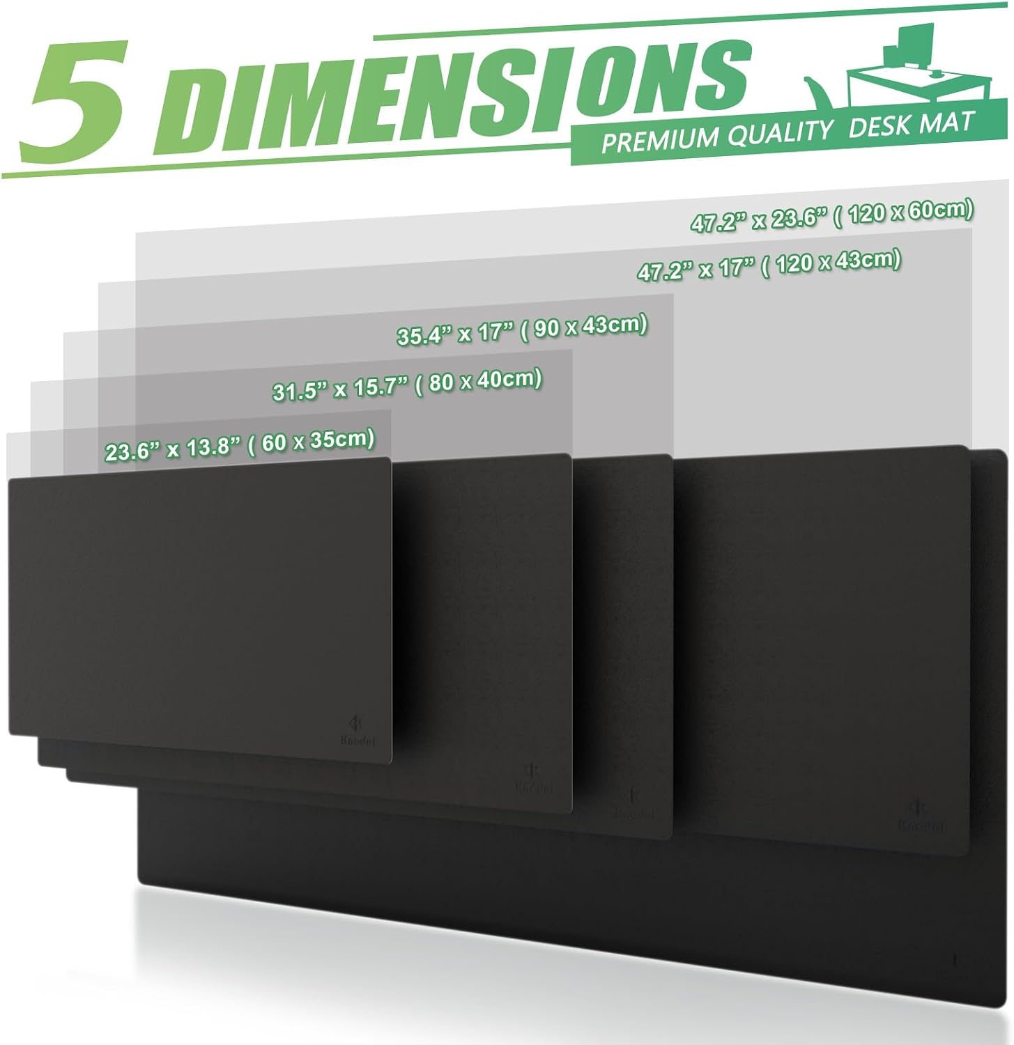 Large Office Desk Mat, Leather Mouse Pad (31.5"x15.7", Black) | Desk Pad, Keyboard Pad, Computer and Laptop Mat, Desktop Protector and Cover, Writing Pad and Blotter for Home Office - view 4