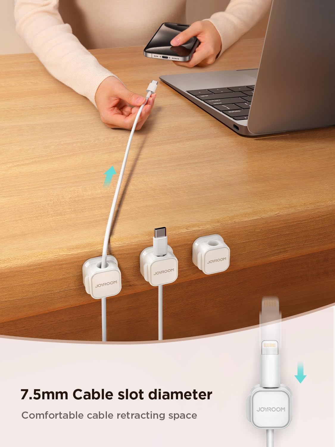 9 Pack Magnetic Cable Clips, Cord Organizer Adhesive Wire Holder | Home Nightstand Office Desk Accessories, Car Wall Organization, Phone Charger Cord Holder Management, Cable Smooth Adjustable - view 3