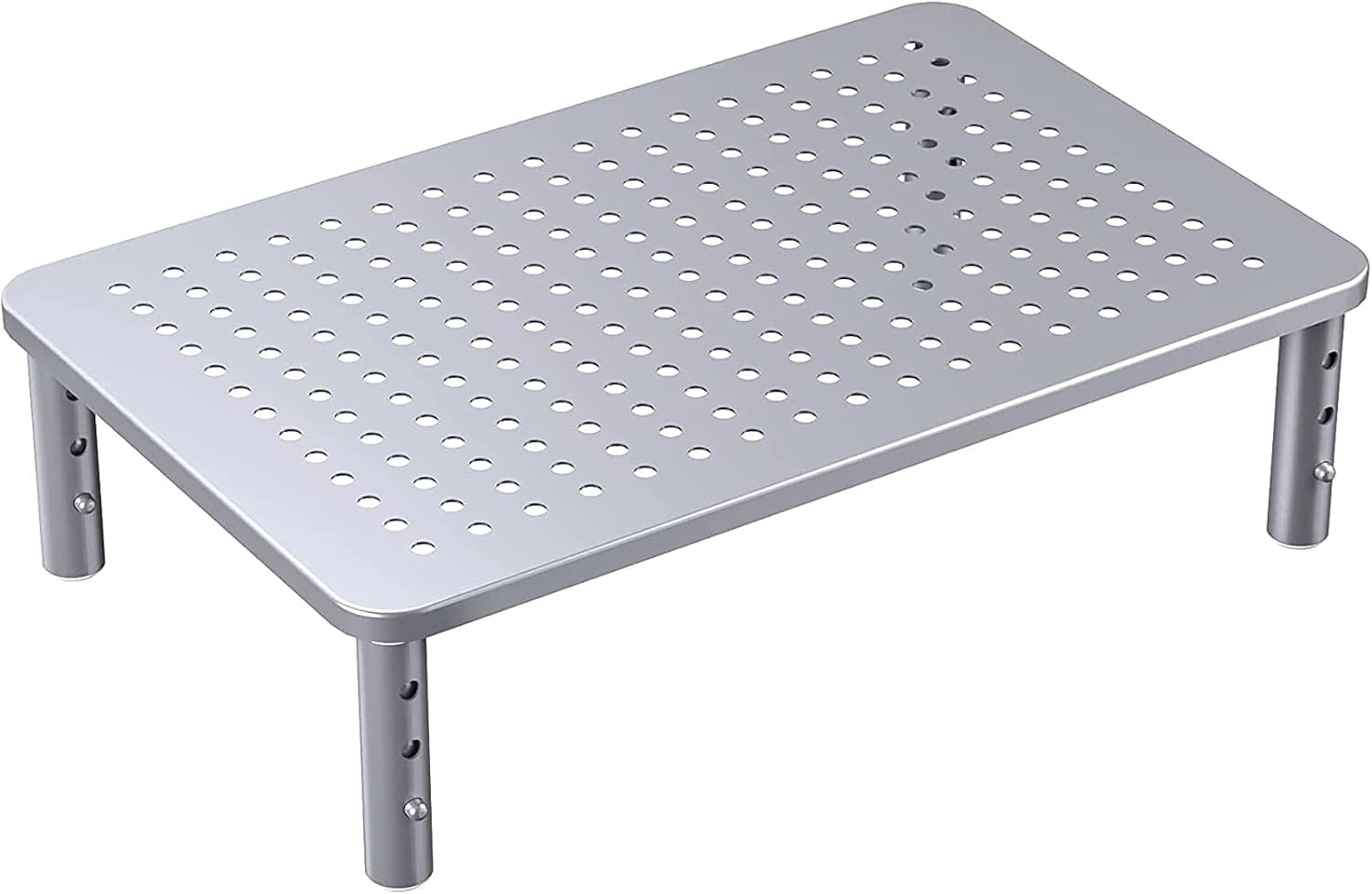 Monitor Riser - 3 Height Adjustable Stand for Laptop, Computer, iMac, PC, Printer, Desktop Ergonomic Metal Monitor Riser with Mesh Platform