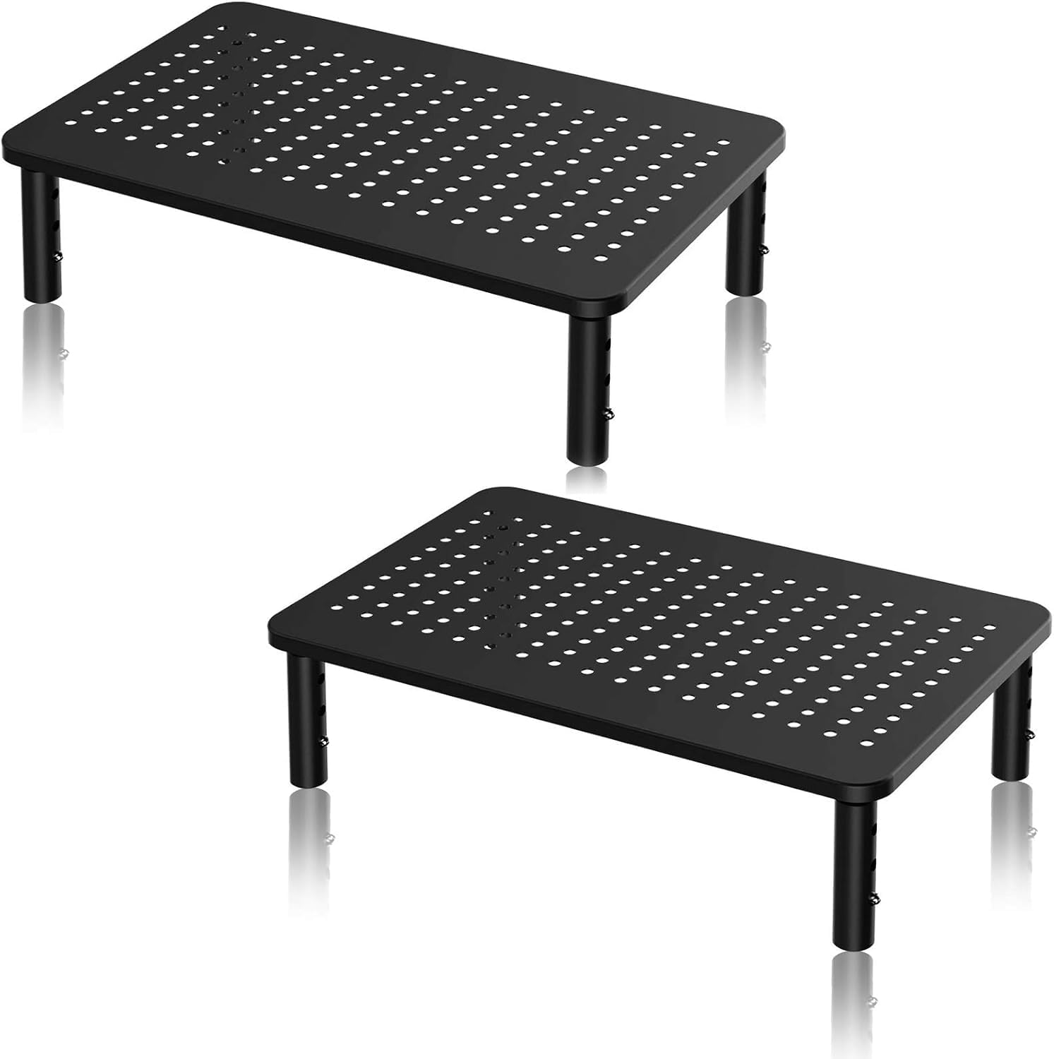 Computer Monitor Stand Riser,Monitor Riser for Laptop, Printer, Notebook and All Flat Screen TV Display with Vented Platform,3 Height Adjustable Laptop Riser,1 Pack,Black(MST003) - view 4