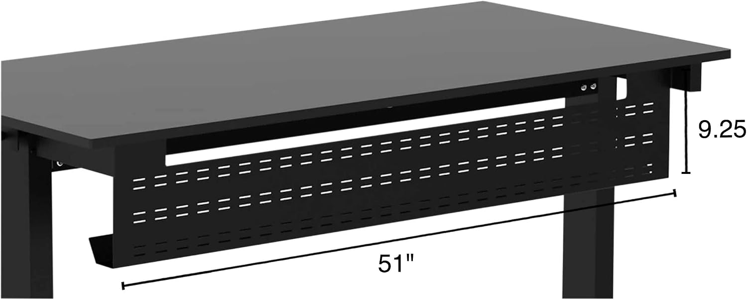 Stand Up Desk Store Under Desk Cable Management Tray Black Horizontal Computer Cord Raceway and Modesty Panel (Black, 51") - view 5