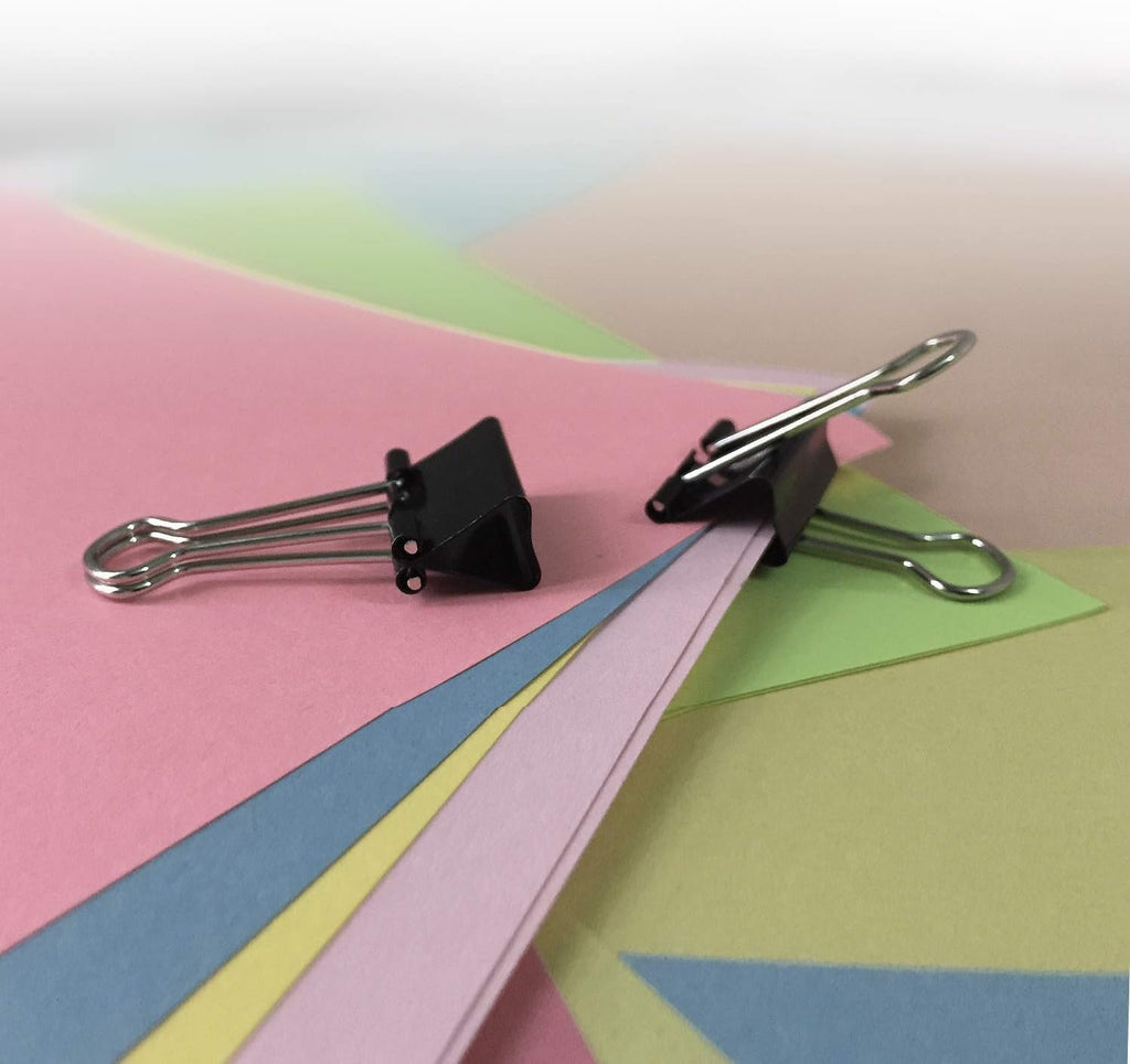 Sturdy Binder Clips, Office Supplies, Medium 1.25 in, Document Organizing, Black, 96 Count (8 Pack of 12) - view 2