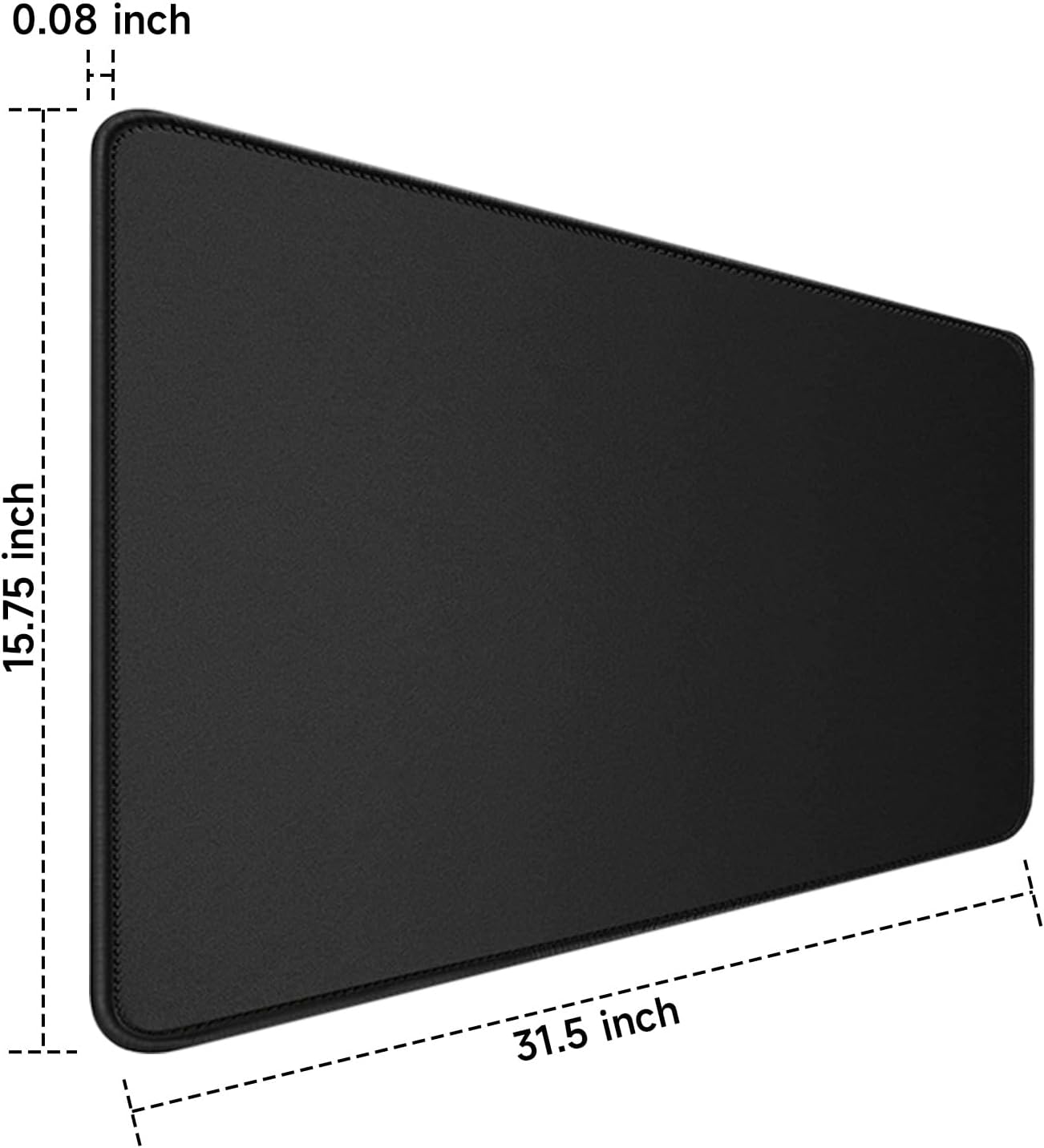 Large gaming mouse pad, extra large big mouse pad with stitched edge | mouse pad desk, XXL non-slip black computer long mousepad desk mat for gamer, office & home, black - view 8