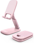 Pink Phone Holder, Desk Accessories - Rose Gold Office Holder | Desktop Cell Phone Stand, Office Desks Accessories, Desk Decor Gifts for Women, for Mothers Day, 4-8'' Telephone Stand