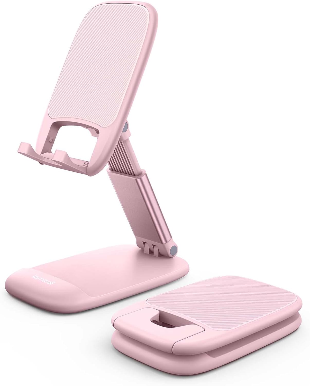 Pink Phone Holder, Desk Accessories - Rose Gold Office Holder | Desktop Cell Phone Stand, Office Desks Accessories, Desk Decor Gifts for Women, for Mothers Day, 4-8'' Telephone Stand
