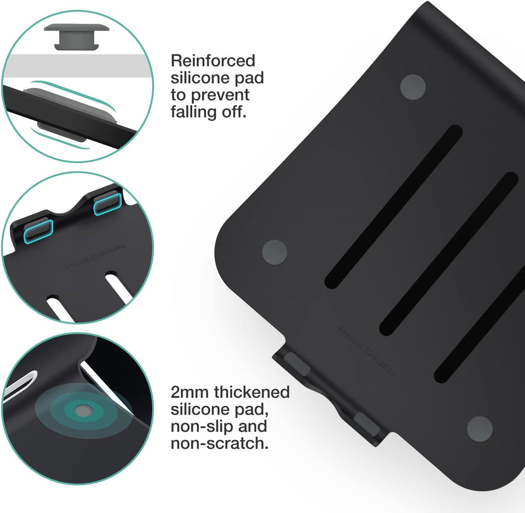 Laptop stand, aluminum notebook holder riser heat-vent for 11-16 inches notebook (black) - view 4
