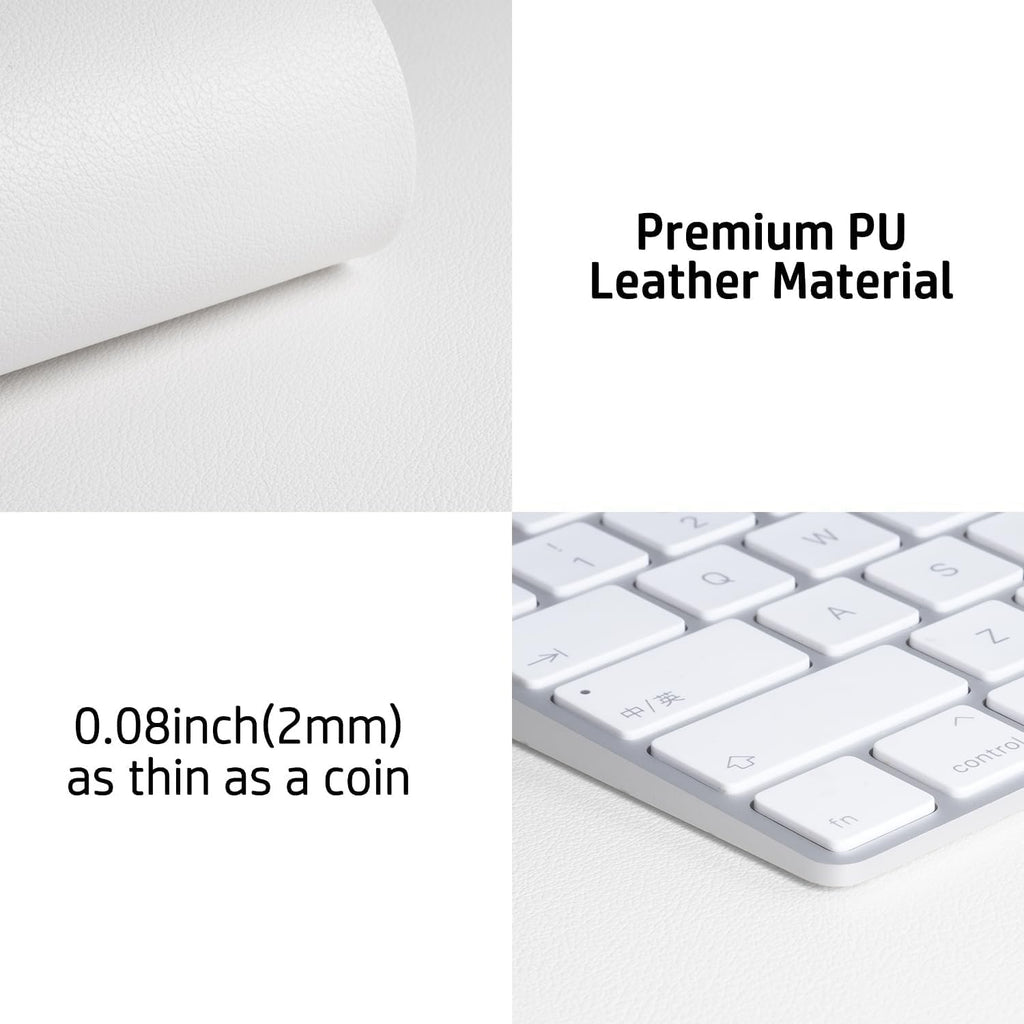 Leather Desk Pad Protector, Mouse Pad, Office Desk Mat, Non-Slip PU Leather Desk Blotter, Laptop Desk Pad, Waterproof Desk Writing Pad for Office and Home (Off-White,31.5" x 15.7") - view 8