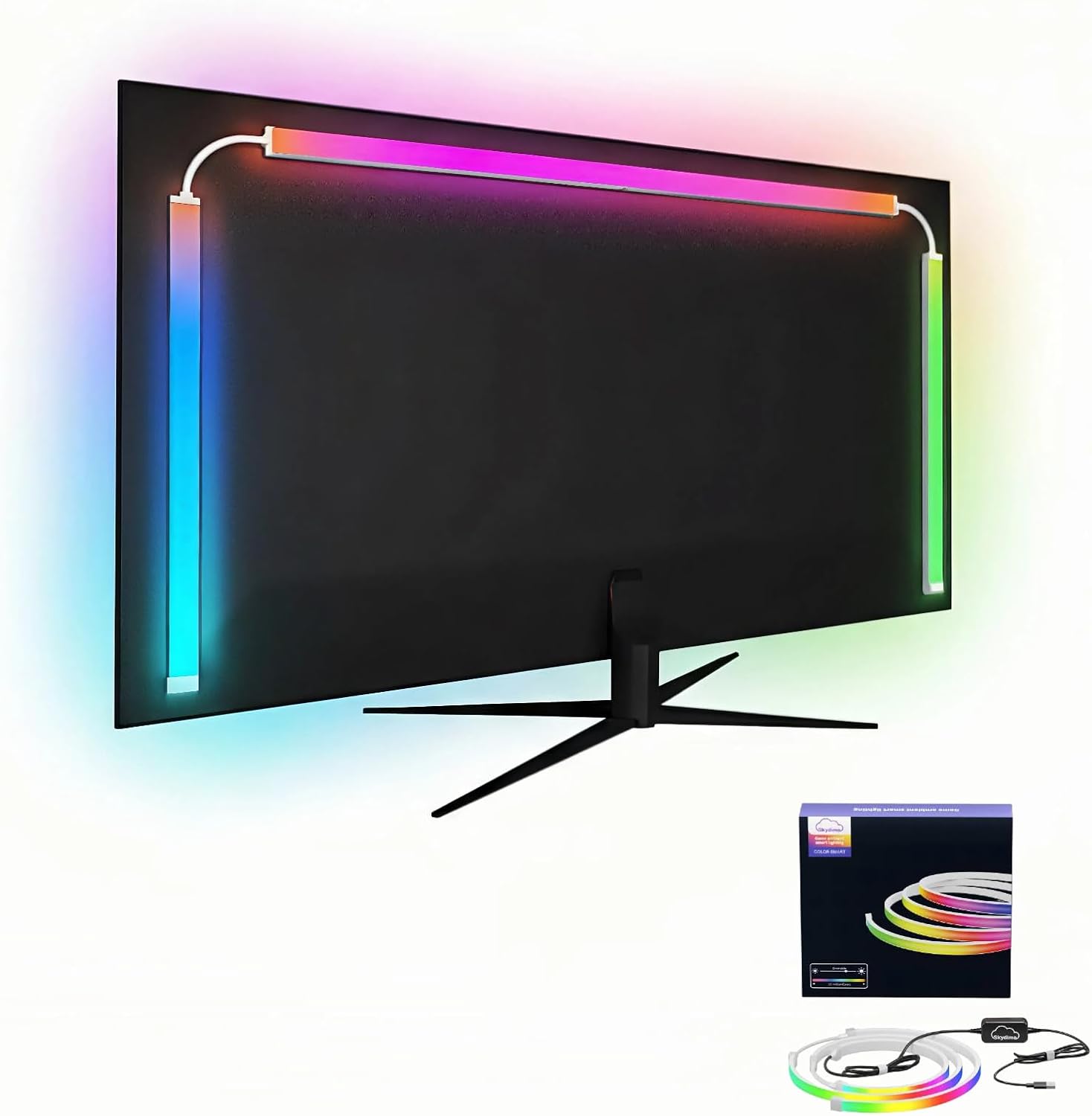 RGB Monitor Backlight with Screen Sync, Dual USB Powered Ambient Lighting Kit for 24 Inch PC Monitors, Music Mode, Dynamic Dreamcolor Gaming Lights for Desk Setup (4 Sides - 24 inch) - view 4