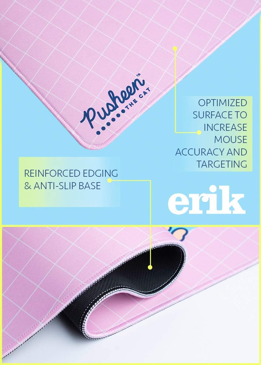 Pusheen Mouse Pad Gaming 31.5x13.8in, Pusheen Gifts | 80 x 35 cm Water Resistant Non-Slip Desk Mat Large, Gaming Desk Accessories - Pusheen Cat Gifts, Gaming Gifts for Gamers - view 5