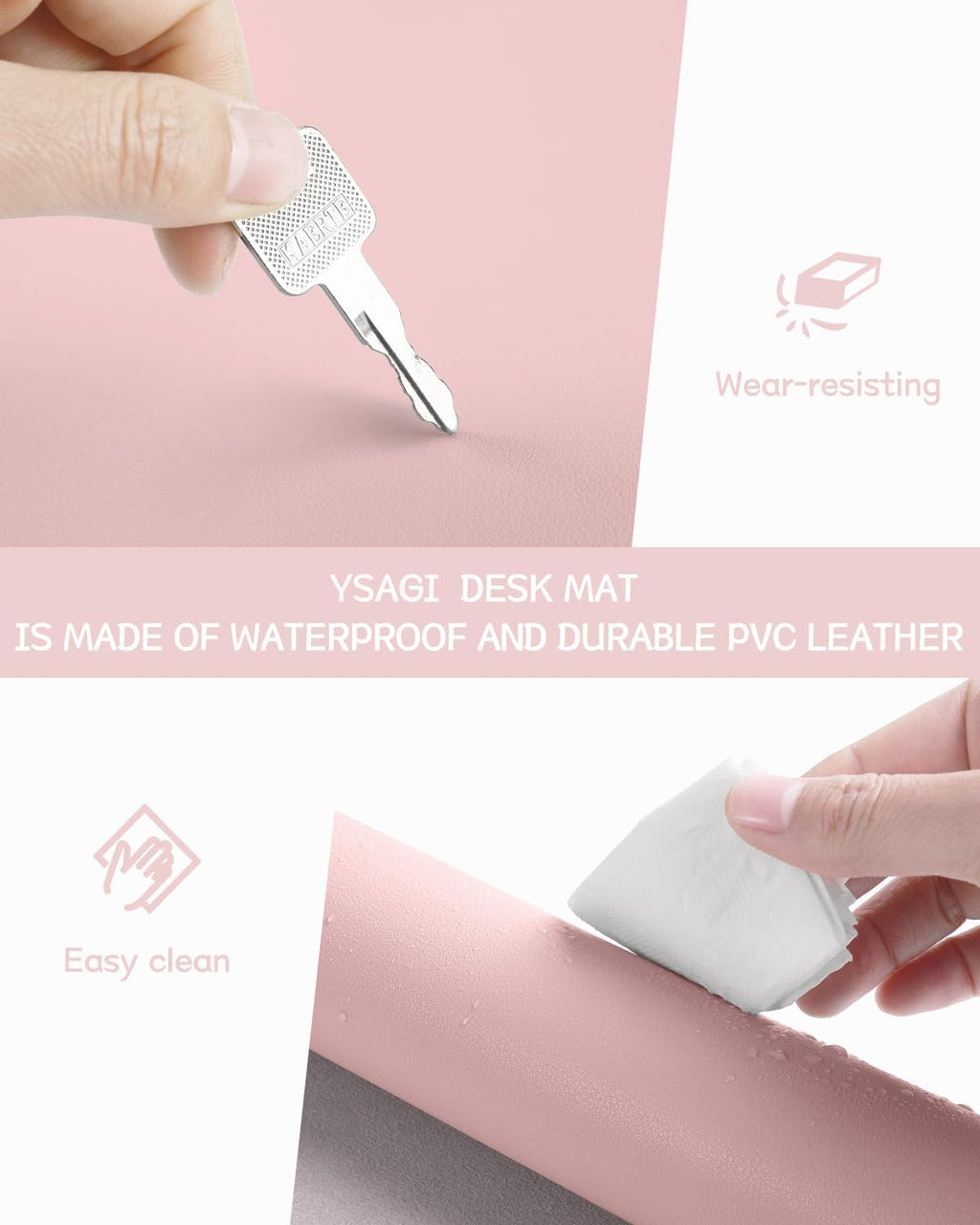 Writing Desk Pad Protector, Anti-Slip Thin Mousepad for Computers,Office Desk Accessories Laptop Waterproof Desk Protector for Office Decor and Home (Pink, 35.4" x 17") - view 4