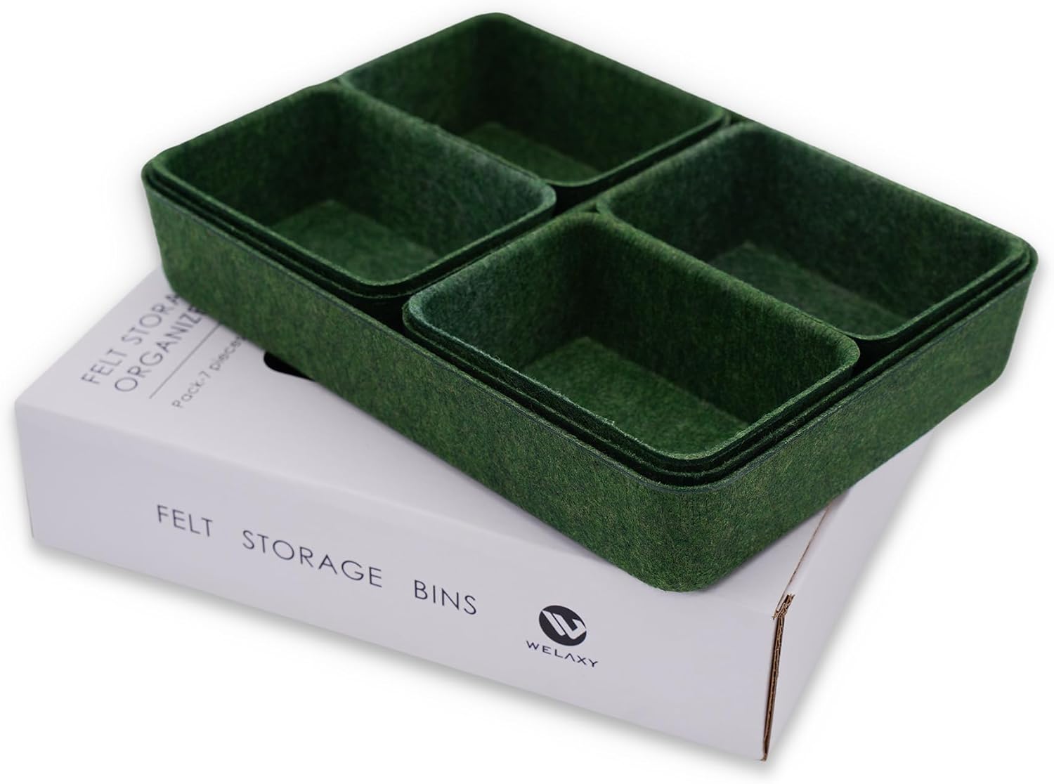 Office Drawer organizers felt storage bins Shallow Small Desk trays Draw dividers Nordic Lifestyle Natural Scandinavian-chic style 7-piece (Oatmeal) | Sustainable material soft yet sturdy,multi-purpose storage, sleek minimalist lifestyle - view 8