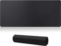 Large gaming mouse pad with stitched edges, [27.5x11.8in] extended mouse pad with non-slip natural rubber base for gamer/desktop/office/home (70x30 black)