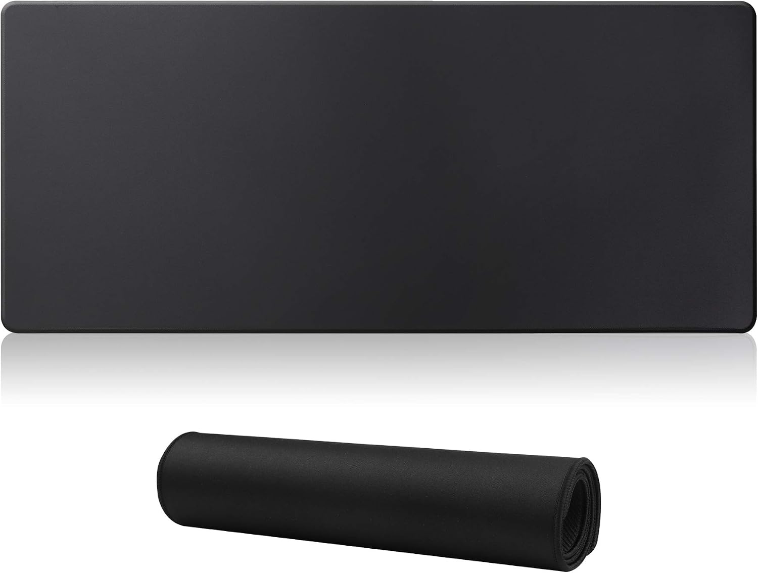 Large gaming mouse pad with stitched edges, [27.5x11.8in] extended mouse pad with non-slip natural rubber base for gamer/desktop/office/home (70x30 black)