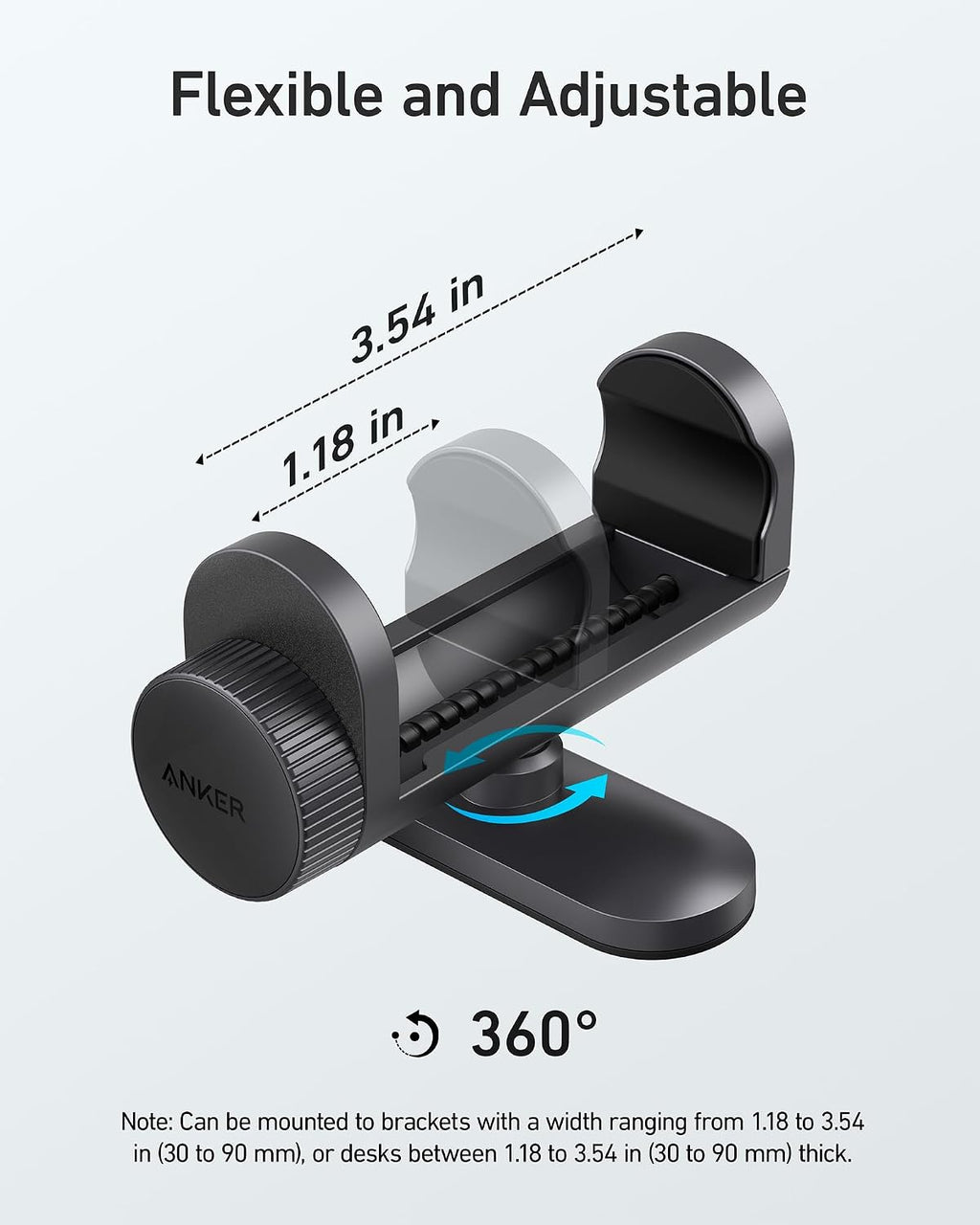 Hub Mounting Kit, Adjustable Design for Clutter-Free Desk Setup | Compatible with USB-C Hubs, USB4 Docking Stations, Thunderbolt 4 Docking Stations and More - view 3