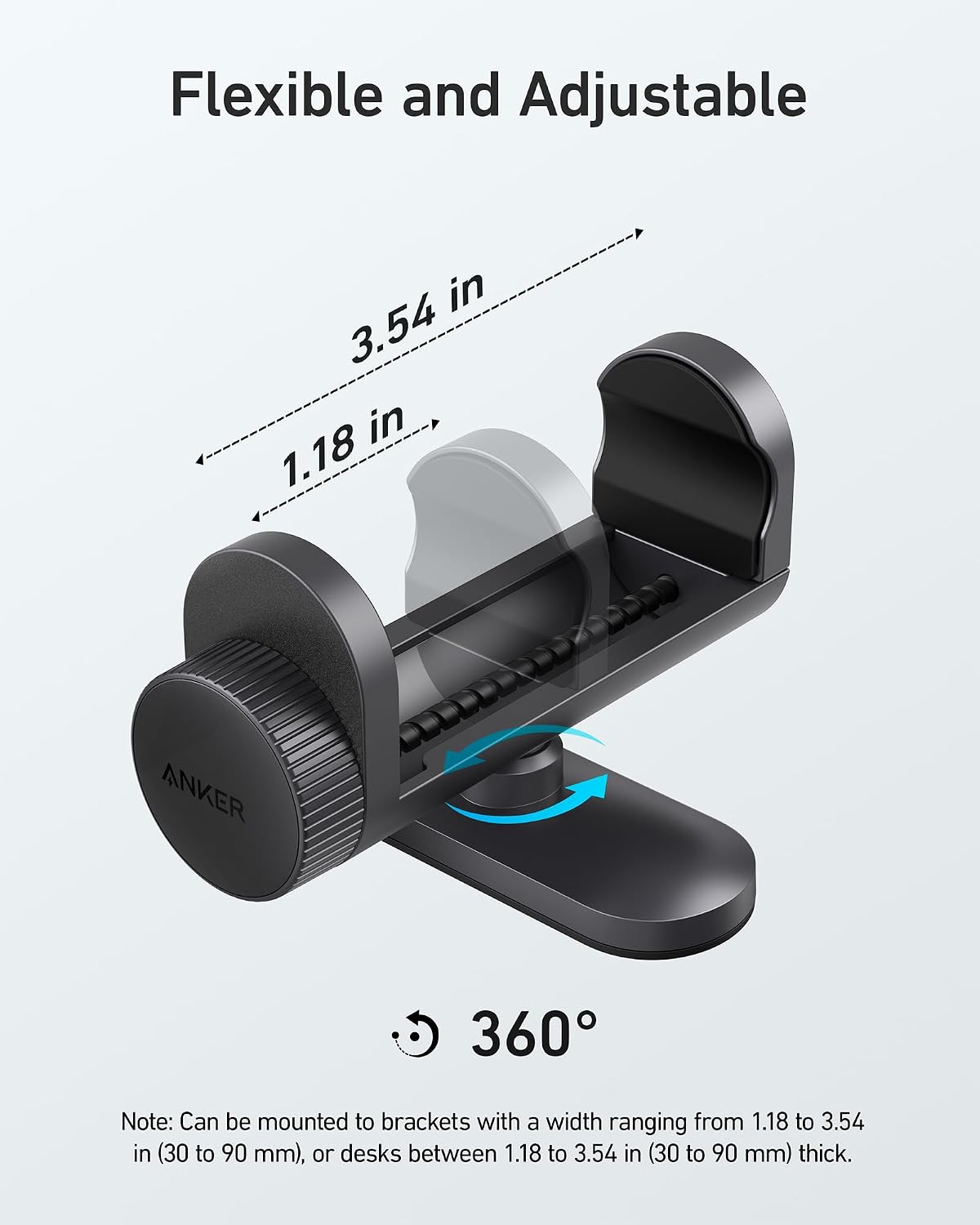 Hub Mounting Kit, Adjustable Design for Clutter-Free Desk Setup | Compatible with USB-C Hubs, USB4 Docking Stations, Thunderbolt 4 Docking Stations and More - view 3