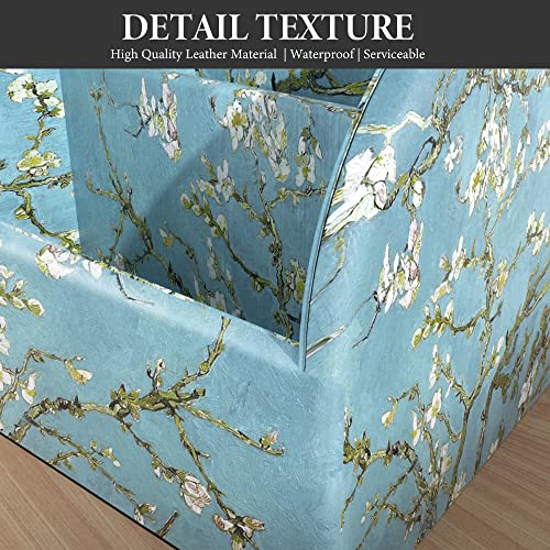 PU Leather Supply Organizer,Remote Control Holder Multifunctional Office Stationery Storage Box Organizer,Pencil Holders Organizers Table Top Desktop Desk Accessories(1-Peach Blossom) - view 5