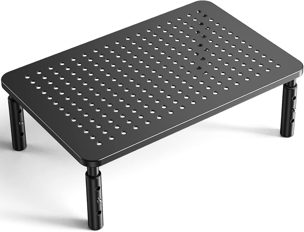 Monitor Stand, Monitor Riser 3 Height Adjustable, Laptop Stand Desk With Metal Vented Platform, Computer Stand for Printer, Laptop, PC Tower, Laptop Stand for Office & Home