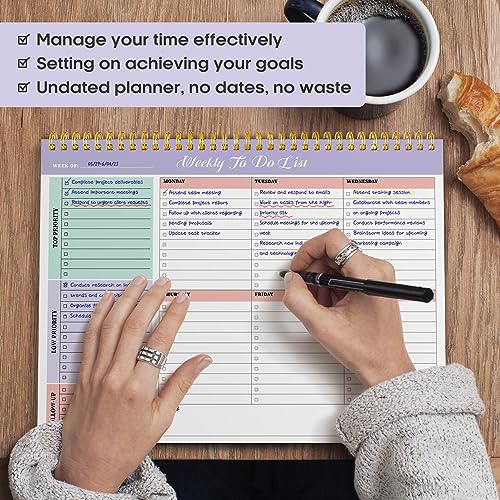 Weekly To Do List Notepad, Undated Weekly Planner Pad, 8.5" x 11" - view 7
