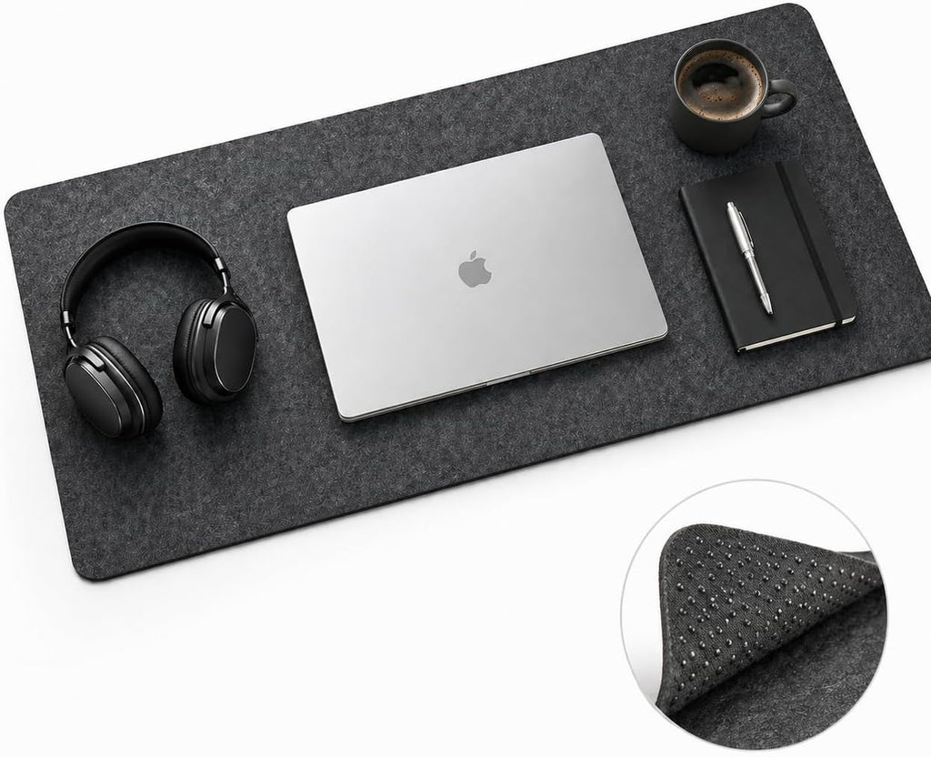 Premium Reversible Felt Desk Mat | Computer Pad for Keyboard & Mouse | Office & Home Workspace Protector (Light Gray, 36Inx12In) - view 8