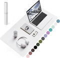 Non-Slip Leather Desk Pad, Waterproof Laptop Computer Desk Keyboard Mat, Table Protector Blotter Mat, Large Mouse Pad for Office/Work/Home/Decor(White, 31.5" x 15.7")