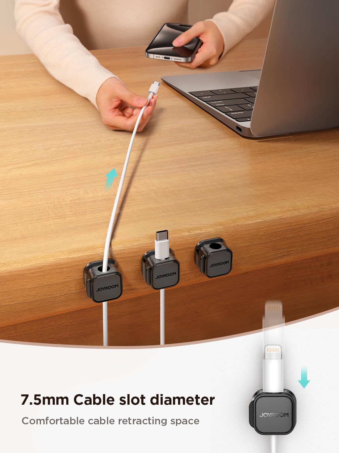 9 Pack Magnetic Cable Clips, Cord Organizer Adhesive Wire Holder | Home Nightstand Office Desk Accessories, Car Wall Organization, Phone Charger Cord Holder Management, Cable Smooth Adjustable - view 3