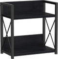 Countertop Organizer, 2 Tier Coffee Station Organizer for Desktop, Wood Counter Shelf Spice Rack for Kitchen (Black, M)