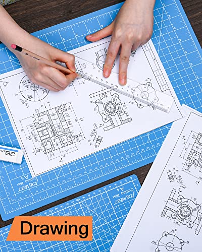 Density-upgraded 9"x12" Self Healing Cutting Mat, Rotary Sewing Mat for Crafts, 5-Ply Blade Table Protector Cut Board for Fabric Leather Cutting Quilting Modeling Hobby Project, A4, Blue - view 5
