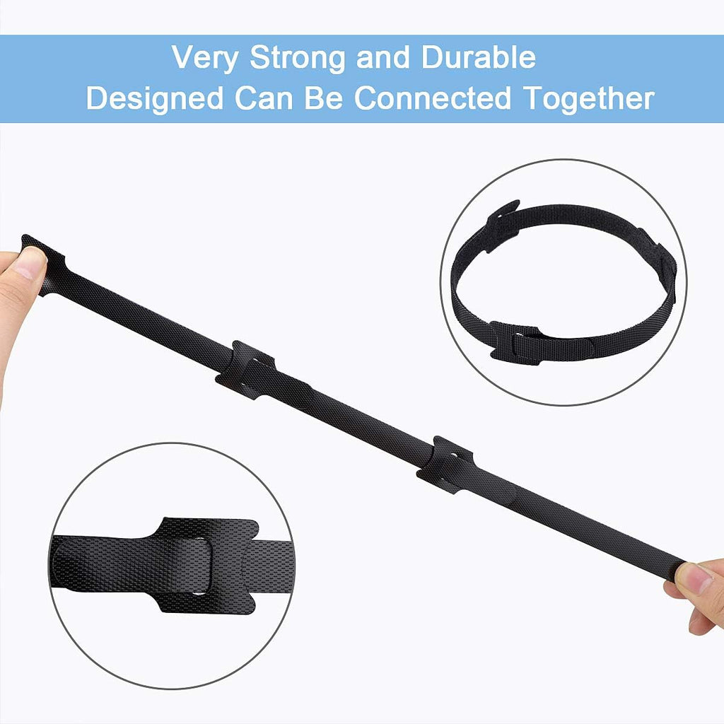 60 PCS 6 Inches Reusable Cable Ties, Adjustable Cord Straps Wire Organizer Cord Wrap and Hook Loop Cable Management - view 6