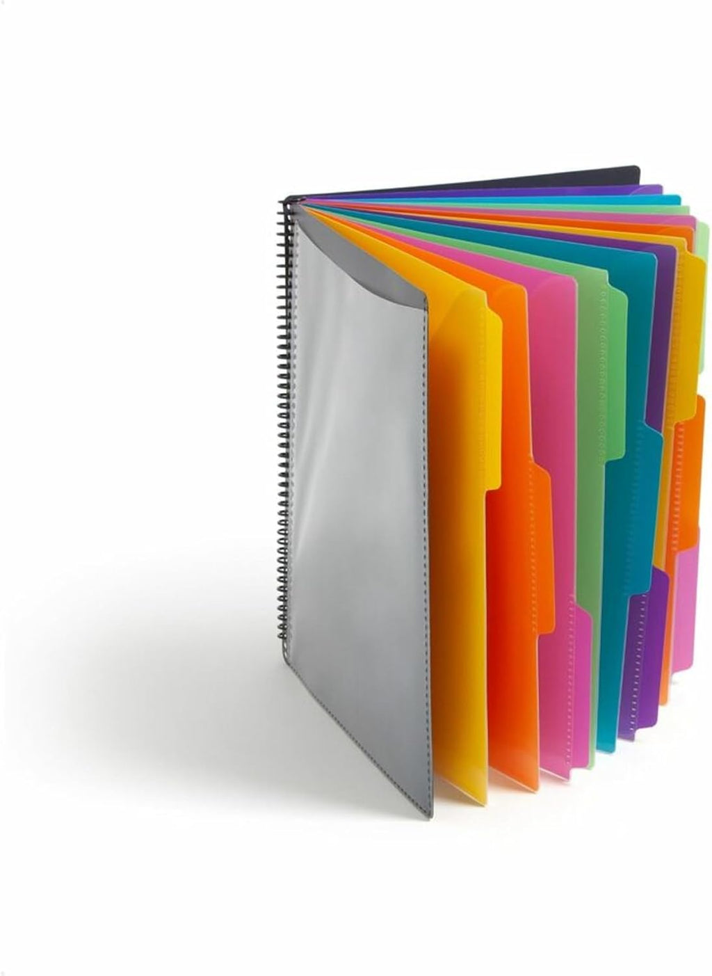 Project Organizer, 24 Pockets, Grey with Assorted Bright Tabs, Tear Resistant Poly, 1/3-Cut Tabs, Letter Size (89206) - view 6