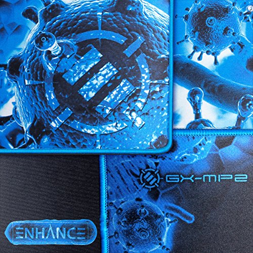 Pathogen Extra Large Gaming Mouse Pad (31.5 x 13.75 in) - Extended Mousepad with Anti-Fray Stitching, Low Friction Smooth Surface, Non-Slip Backing - Full Desk Mouse Mat (Blue) - view 6