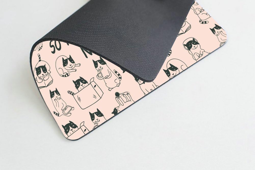 I Work Hard So My Cat Can Have Nice Things - Funny Cat Lover Present - Pink Mouse Pad - Office Desk Accessories - Cubicle Decor - view 3