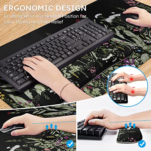 Floral Writing Pad 35.4"x15.7", Desk Protector for Workspace - view 5